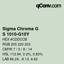 カラーコード: Sigma Chroma G - S 1010-G10Y | qconv.com