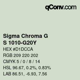 Farbcode: Sigma Chroma G - S 1010-G20Y | qconv.com