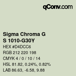 カラーコード: Sigma Chroma G - S 1010-G30Y | qconv.com