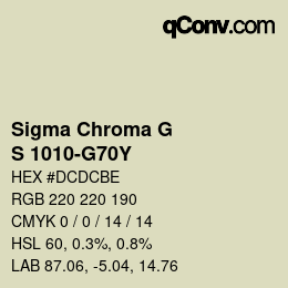 カラーコード: Sigma Chroma G - S 1010-G70Y | qconv.com