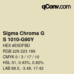 カラーコード: Sigma Chroma G - S 1010-G90Y | qconv.com