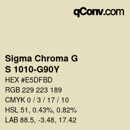 Farbcode: Sigma Chroma G - S 1010-G90Y | qconv.com