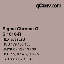 Color code: Sigma Chroma G - S 1010-R | qconv.com