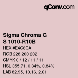 カラーコード: Sigma Chroma G - S 1010-R10B | qconv.com