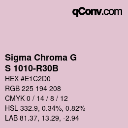 カラーコード: Sigma Chroma G - S 1010-R30B | qconv.com