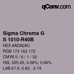 Farbcode: Sigma Chroma G - S 1010-R40B | qconv.com