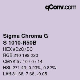 Color code: Sigma Chroma G - S 1010-R50B | qconv.com