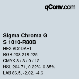 Color code: Sigma Chroma G - S 1010-R80B | qconv.com