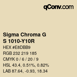 カラーコード: Sigma Chroma G - S 1010-Y10R | qconv.com