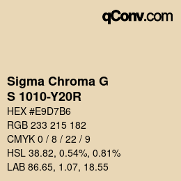 カラーコード: Sigma Chroma G - S 1010-Y20R | qconv.com