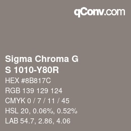 カラーコード: Sigma Chroma G - S 1010-Y80R | qconv.com