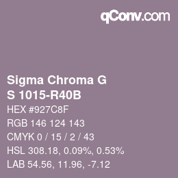 カラーコード: Sigma Chroma G - S 1015-R40B | qconv.com