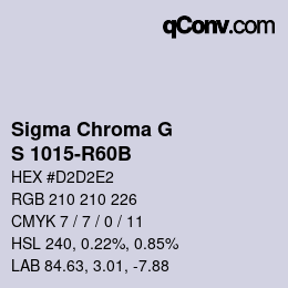 Color code: Sigma Chroma G - S 1015-R60B | qconv.com