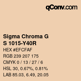 カラーコード: Sigma Chroma G - S 1015-Y40R | qconv.com