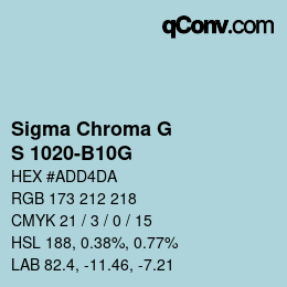 カラーコード: Sigma Chroma G - S 1020-B10G | qconv.com
