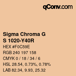 カラーコード: Sigma Chroma G - S 1020-Y40R | qconv.com