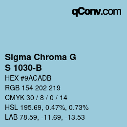 カラーコード: Sigma Chroma G - S 1030-B | qconv.com
