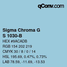 Color code: Sigma Chroma G - S 1030-B | qconv.com