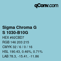 カラーコード: Sigma Chroma G - S 1030-B10G | qconv.com