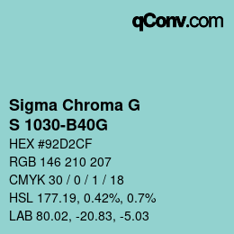 カラーコード: Sigma Chroma G - S 1030-B40G | qconv.com