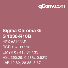 カラーコード: Sigma Chroma G - S 1030-R10B | qconv.com