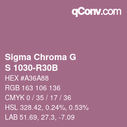 カラーコード: Sigma Chroma G - S 1030-R30B | qconv.com