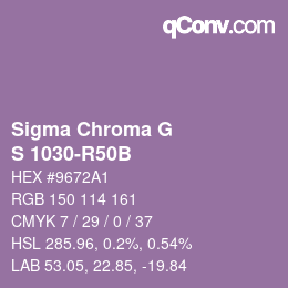 カラーコード: Sigma Chroma G - S 1030-R50B | qconv.com