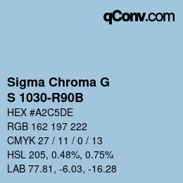 カラーコード: Sigma Chroma G - S 1030-R90B | qconv.com