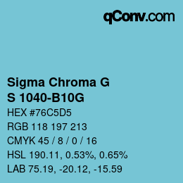 カラーコード: Sigma Chroma G - S 1040-B10G | qconv.com