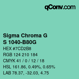 カラーコード: Sigma Chroma G - S 1040-B80G | qconv.com