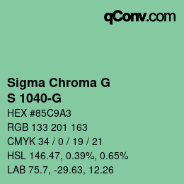 カラーコード: Sigma Chroma G - S 1040-G | qconv.com