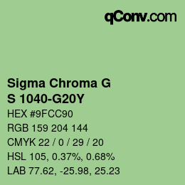 カラーコード: Sigma Chroma G - S 1040-G20Y | qconv.com