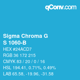 カラーコード: Sigma Chroma G - S 1060-B | qconv.com