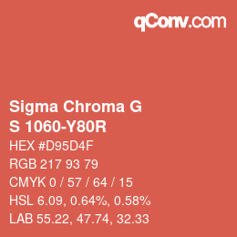 カラーコード: Sigma Chroma G - S 1060-Y80R | qconv.com