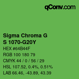 カラーコード: Sigma Chroma G - S 1070-G20Y | qconv.com