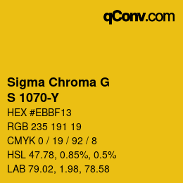 カラーコード: Sigma Chroma G - S 1070-Y | qconv.com