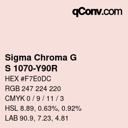 カラーコード: Sigma Chroma G - S 1070-Y90R | qconv.com