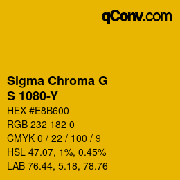 カラーコード: Sigma Chroma G - S 1080-Y | qconv.com