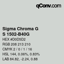 カラーコード: Sigma Chroma G - S 1502-B40G | qconv.com