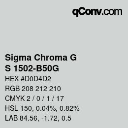 カラーコード: Sigma Chroma G - S 1502-B50G | qconv.com