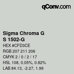 カラーコード: Sigma Chroma G - S 1502-G | qconv.com