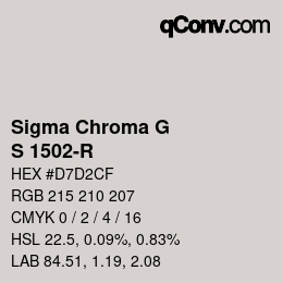 カラーコード: Sigma Chroma G - S 1502-R | qconv.com