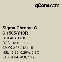 Código de color: Sigma Chroma G - S 1505-Y10R | qconv.com