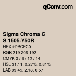 カラーコード: Sigma Chroma G - S 1505-Y50R | qconv.com