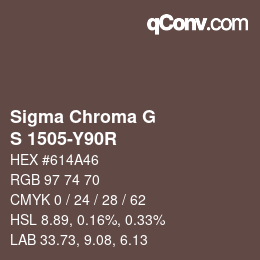 カラーコード: Sigma Chroma G - S 1505-Y90R | qconv.com