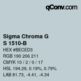 カラーコード: Sigma Chroma G - S 1510-B | qconv.com