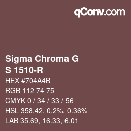 カラーコード: Sigma Chroma G - S 1510-R | qconv.com
