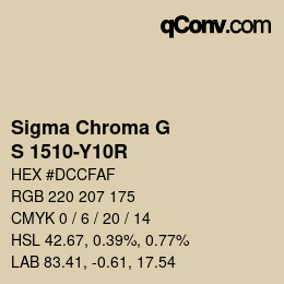 Código de color: Sigma Chroma G - S 1510-Y10R | qconv.com