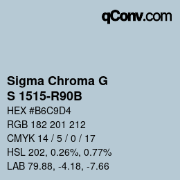 カラーコード: Sigma Chroma G - S 1515-R90B | qconv.com