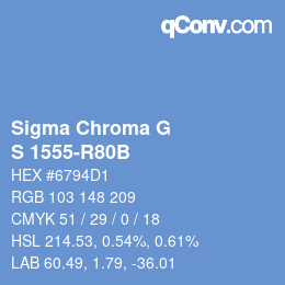 カラーコード: Sigma Chroma G - S 1555-R80B | qconv.com